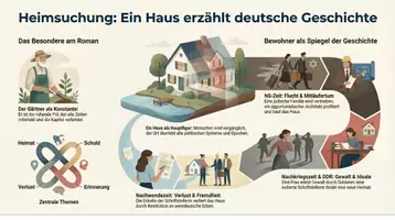 Vorschau - Poster - „Heimsuchung“ (Jenny Erpenbeck) – Ein Haus erzählt deutsche Geschichte | Analyse-Infografik Oberstufe - Deckblatt