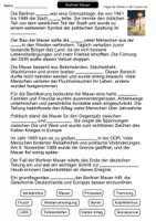 Vorschau - Arbeitsblätter - Berliner Mauer | Lückentext | Geschichte | Kalter Krieg | Deutschland - Seite 1