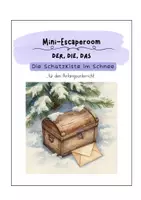 Vorschau - Arbeitsblätter - Mini-Escaperoom bestimmte Artikel - Die Schatztruhe im Schnee - Deckblatt