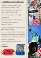 Vorschau - Unterrichtsreihen - Materialpaket rundum Weltmacht USA - Einstieg - Geografische Grundlagen - Wirtschaftskraft - globale Verflechtungen - Politisches System - internationale Rolle - Militär - Kultur - Zukunft und Kritik mit Lösung (Klasse 8 9 10) - Seite 1