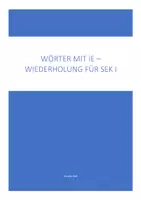 Vorschau - Arbeitsblätter - Wörter mit ie - Wiederholung für die Sek I - Deckblatt