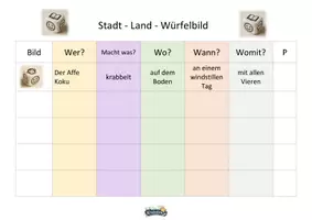Vorschau - Spiele - Stadt-Land-Würfelbild (Schreibspiel) - Seite 1