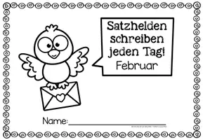 Vorschau - Arbeitsblätter - Sätze schreiben / Satz des Tages / Schüttelsätze (Grundschrift) schreiben Februar - Seite 1