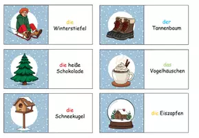 Vorschau - Arbeitsblätter - Domino "Der Winter" mit Arbeitsblatt DaZ / DaF / Deutsch - Seite 2