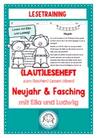 Vorschau - Arbeitsblätter - Lautleseheft Neujahr und Fasching Das (laute) Vorlesen üben - Deckblatt