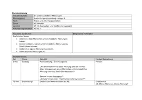 Vorschau - Stundenentwürfe - Teamarbeit und Konfliktmangement - 01 Meine Meinung - Deine Meinung - Seite 1