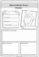 Vorschau - Arbeitsblätter - Leonardo da Vinci: Infotext & Steckbrief - Seite 1