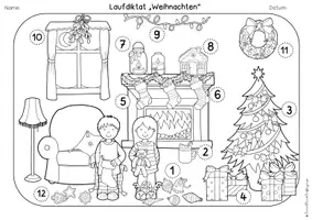 Vorschau - Arbeitsblätter - Laufdiktat "Weihnachten" (Klasse 2-3) + Wimmelbild - Seite 2