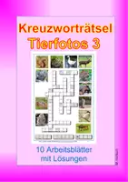 Vorschau - Arbeitsblätter - Kreuzworträtsel Tierfotos 3 - Deckblatt