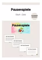 Vorschau - Spiele - Pausenspiele Etikett + Zettel - Deckblatt