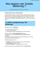 Vorschau - Merkblätter - Lernkarte - Wie begann der Zweite Weltkrieg? - Deckblatt