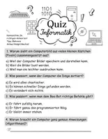 Vorschau - Arbeitsblätter - Informatik-Quiz – Logisch denken & entdecken - Seite 1