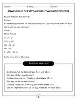 Vorschau - Arbeitsblätter - Satz des Pythagoras - Mathematik (8. Klasse) - Seite 2