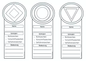Vorschau - Arbeitsblätter - Verkehrsschilder - Fächer/ Steckbrief - Seite 2