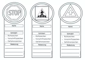 Vorschau - Arbeitsblätter - Verkehrsschilder - Fächer/ Steckbrief - Seite 3