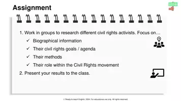 Vorschau - Arbeitsblätter - Leaders of the Civil Rights Movement: Research & presentation activities - Seite 3