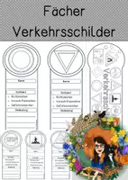 Vorschau - Arbeitsblätter - Verkehrsschilder - Fächer/ Steckbrief - Deckblatt