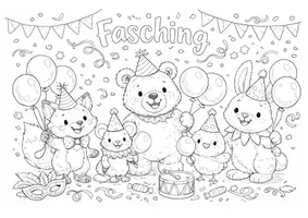 Vorschau - Mal- und Bastelvorlagen - Ausmalbilder / Ausmalbild: Fasching. Karneval. Fasnacht. Malen. Malvorlage. Kunst. - Seite 3