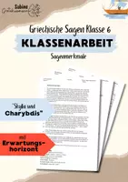 Vorschau - Klassenarbeiten - Klassenarbeit Skylla und Charybdis Sagenmerkmale Klasse 6 - Deckblatt