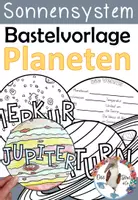 Vorschau - Arbeitsblätter - Sonnensystem / Planeten - Bastelvorlage Planeten - Steckbriefe - Deckblatt