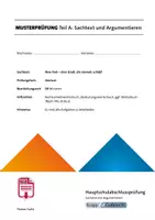Vorschau - Arbeitsblätter - Musterprüfung Hauptschulabschluss Deutsch BaWü – Teil A - Deckblatt