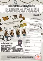 Vorschau - Arbeitsblätter - Personenbeschreibungen in Kriminalfällen - Deckblatt