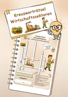 Vorschau - Arbeitsblätter - Kreuzworträtsel Wirtschaftssektoren - Deckblatt