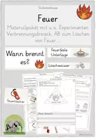 Vorschau - Arbeitsblätter - Feuer / Feuerwehr (Einheit 5 und 6 - Was braucht Feuer? Experimente, Verbrennungsdreieck, Löschen von Feuer) - Deckblatt
