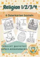 Vorschau - Mal- und Bastelvorlagen - Osterkarten basteln Religion - Deckblatt