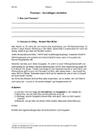 Vorschau - Arbeitsblätter - Arbeitsblatt - "Was sind Finanzen ?" - Deckblatt