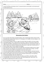 Vorschau - Mal- und Bastelvorlagen - Lesen und malen Klasse 2, 3, 4: Winter - Seite 1
