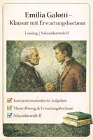 Vorschau - Arbeitsblätter - Lessing: "Emilia Galotti" – Klausur mit Erwartungshorizont | Sekundarstufe II - Deckblatt
