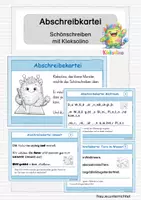 Vorschau - Arbeitsblätter - Abschreibkartei Schönschreiben - Deckblatt