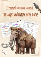 Vorschau - Stundenentwürfe - Leben als Jäger und Sammler - Jagd in der Altsteinzeit - Nutzung des erlegten Tieres (Geschichte, Klasse 5/6) - Deckblatt
