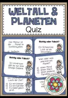 Vorschau - Spiele - Weltall und Planeten – Quiz zu Sonnensystem, Raumfahrt und Universum | Quizkarten 4.–5. Klasse - Deckblatt