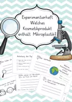 Vorschau - Arbeitsblätter - Forscherheft Plastikmüll- Welches Kosmetikprodukt enthält Mikroplastik? - Deckblatt