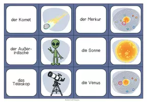 Vorschau - Spiele - Weltall und Planeten – Paare finden mit Bildern und Begriffen | Lernspiel 4.–5. Klasse - Seite 3