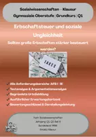 Vorschau - Klassenarbeiten - Solzialwissenschaften - Klausur - Soziale Ungleichheit - Erbschaftssteuer - Deckblatt