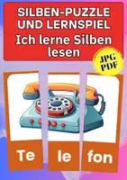 Vorschau - Spiele - Silben Lernkarten – Lesen lernen mit Legespiel | 78 Wörter | Vorschule & Grundschule - Deckblatt