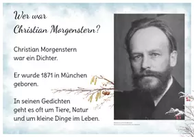 Vorschau - Arbeitsblätter - Einführung Gedicht "Die drei Spatzen" Morgenstern – Unterrichtseinheit für Gedicht im Winter - Bildkarten, Stabpuppen (Klasse 2-3) DaZ - Gedichtaufbau - Seite 2