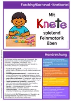 Vorschau - Mal- und Bastelvorlagen - Kneten zu Fasching & Karneval – Knetkartei zur Feinmotorikförderung - Seite 1