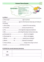 Vorschau - Arbeitsblätter - Present Tense - Seite 1
