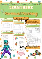 Vorschau - Stationenlernen - Lerntheke - Karneval/Fasching (Klasse 1-2) - Deckblatt