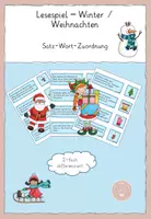 Vorschau - Arbeitsblätter - Lesespiel Winter: Sätze lesen, Bilder zuordnen Deutsch Kl. 2 - Deckblatt