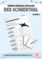 Vorschau - Arbeitsblätter - Tierbeschreibung verfassen - Der Schwertwal - Deckblatt