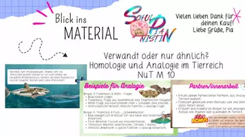 Vorschau - Präsentationen/Tafelbilder - NuT 10: Homologie und Analogie im Tierreich - Deckblatt