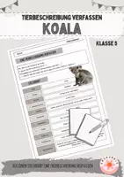 Vorschau - Arbeitsblätter - Tierbeschreibung verfassen - Der Koala - Deckblatt