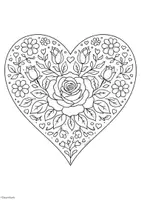 Vorschau - Mal- und Bastelvorlagen - Valentinstag - Herz & Blumen Ausmalbilder - Seite 2