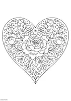 Vorschau - Mal- und Bastelvorlagen - Valentinstag - Herz & Blumen Ausmalbilder - Seite 3