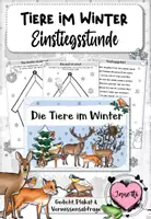 Vorschau - Arbeitsblätter - Tiere im Winter: Einstiegsstunde (Themenplakat, Gedicht, Vorwissen) - Deckblatt